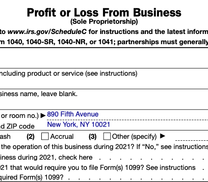 schedule c business codes