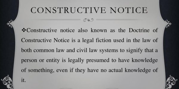 constructive notice real estate